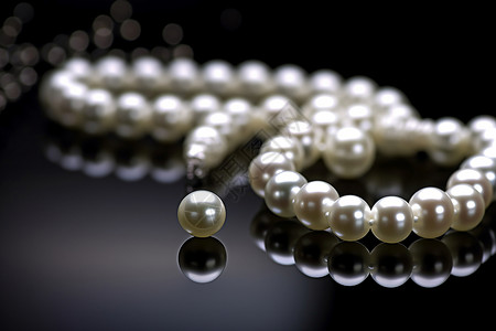 珍珠串好看的珍珠项链（电商产品-电商零售）背景