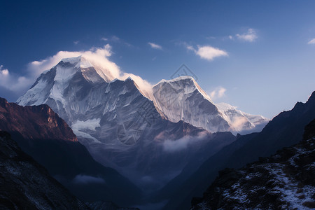 美丽巍峨的雪山背景图片