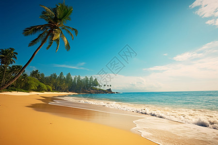 海边的热带植物背景图片