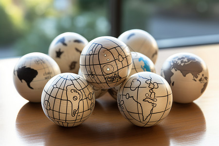 电子互联网的球体模型背景图片