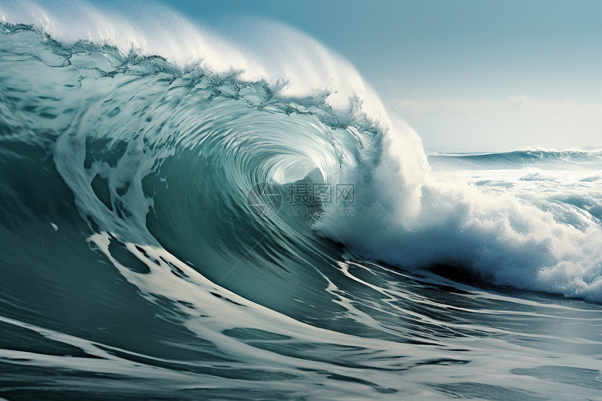 海洋汹涌的海浪图片