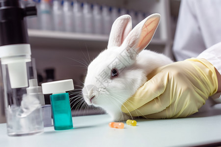 动物药医疗治疗的兔子背景