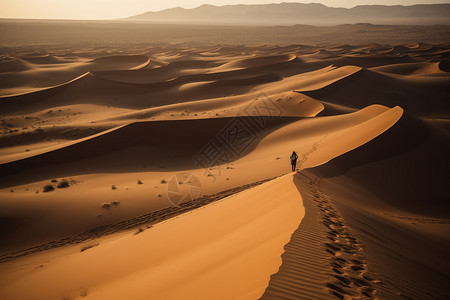 沙漠中探险的人图片