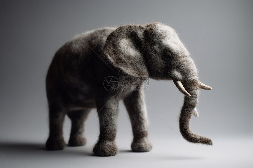 羊毛毡大象摆件图片