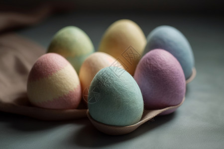 DIY彩蛋羊毛毡复活节彩蛋背景