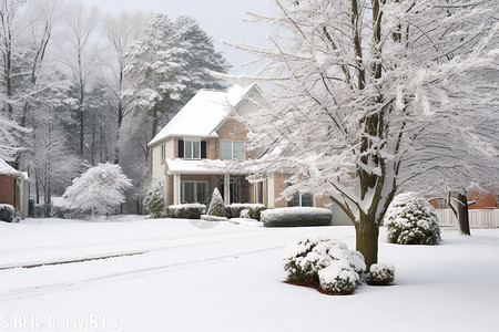 冬天的房子郊区的房子背景