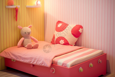 温馨的粉红色装饰卧室图片