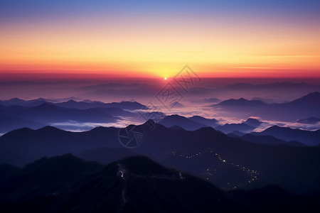 凤阳山日出景图背景图片