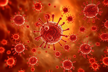 红色的病毒背景图片