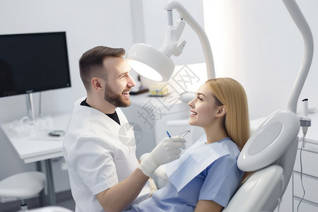 牙医给病人检查牙齿专业高清图片素材