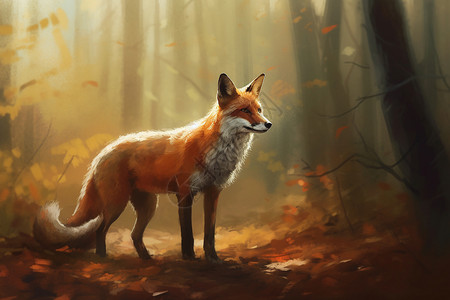 狐狸的细节描写背景图片