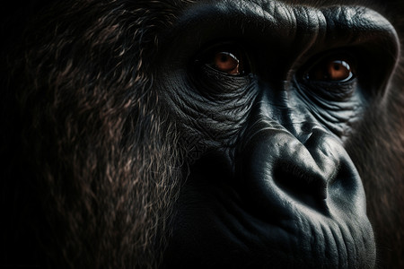 大猩猩脸大猩猩的特写镜头背景