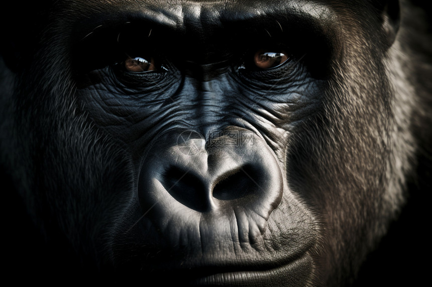 大猩猩的面部表情图片