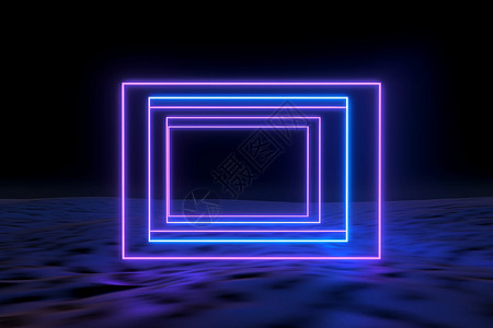 LED光3D渲染光绘画设计图片