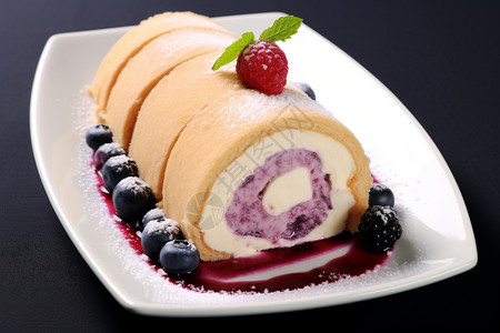 蓝莓冰淇淋蛋糕图片