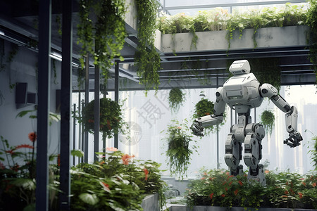 垂直花园的机器人高清图片
