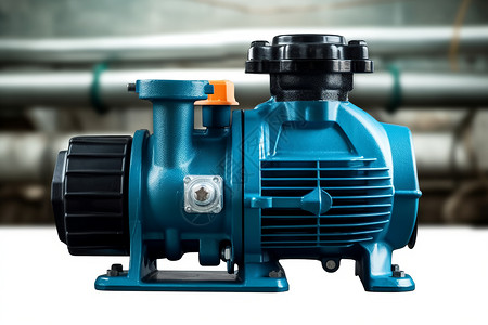 水泵电机蓝色发动机背景