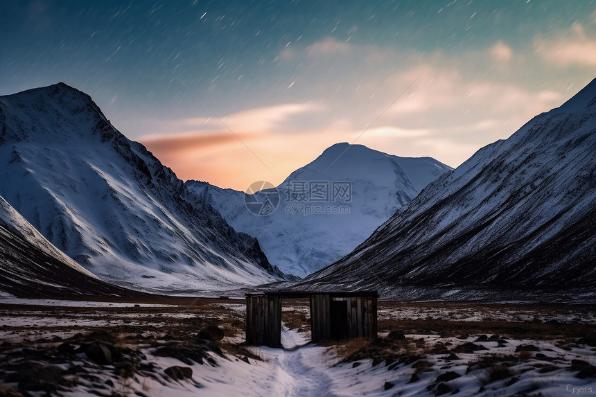 美丽的雪山景观图片