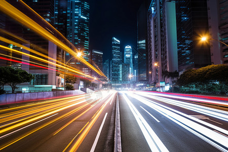 城市夜晚的道路图片