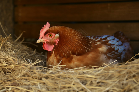 孵小鸡的母鸡农业高清图片素材