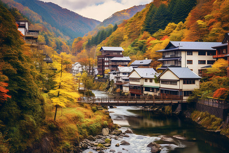 日本旅游胜地秋季旅游胜地背景