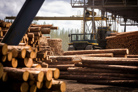 木质材料的工厂高清图片