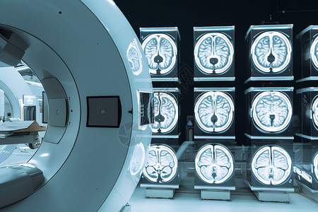 CT图医疗脑部ct扫描背景