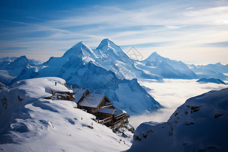 连绵雪山风光图片