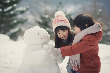 冬天的雪人图片