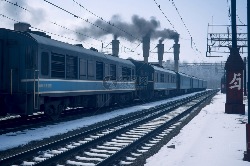 冬季行驶的火车图片