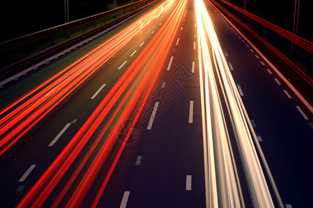 灯火透明的高速公路图片