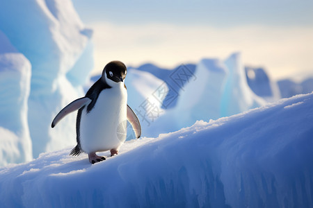 企鹅生存在南极图片