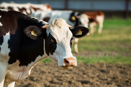 牛棚里的奶牛高清图片