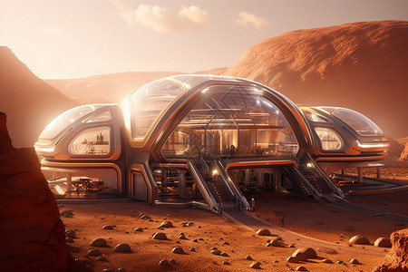未来人类火星迁移的概念图图片