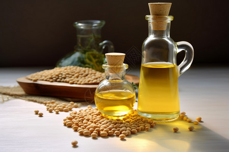 天然健康的大豆油背景图片