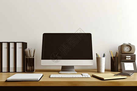 高清房间素材办公桌上的笔记本电脑背景