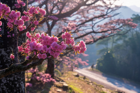 春天的桃花桃花绽放季节高清图片