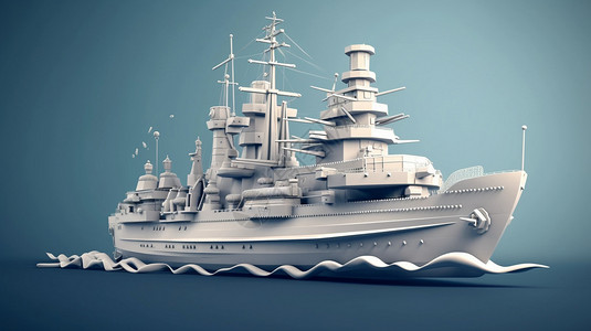 3D战舰模型高清图片