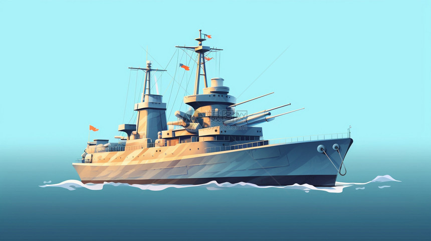 战舰模型插画图片