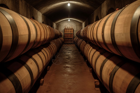 地下室存放的葡萄酒背景图片