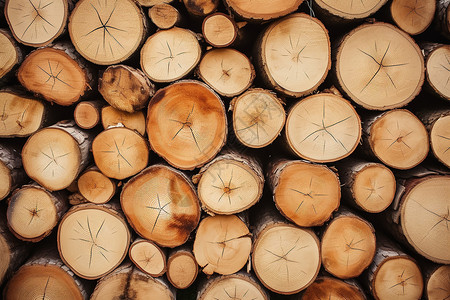 排列整齐的木材高清图片