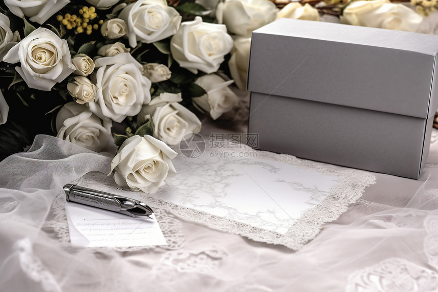 白色的婚礼玫瑰花图片