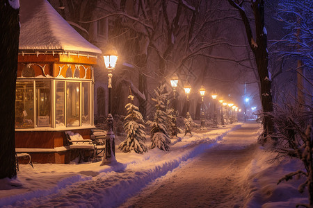 冬季城市街道图片