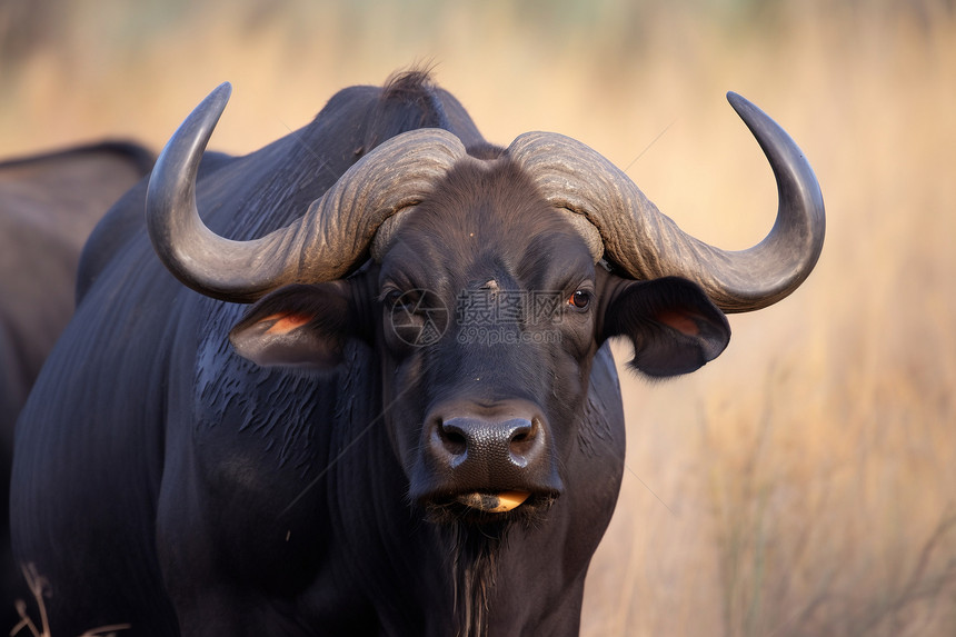 非洲大草原上的野生犀牛图片