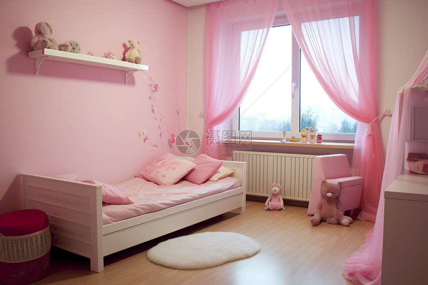 粉色的卧室图片