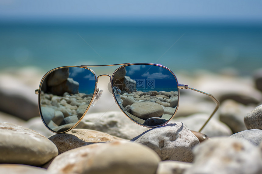 海滩上的太阳眼镜图片