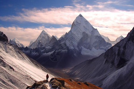 美丽巍峨的雪山图片