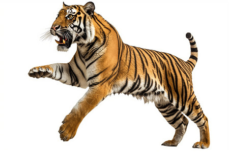 孟加拉虎凶猛的野生老虎插画