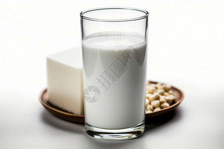 新鲜的豆制品牛奶背景图片