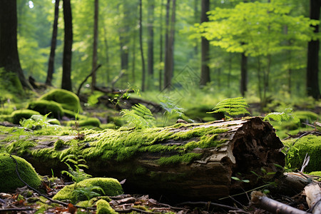 树桩上的绿色苔藓背景图片